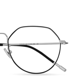 目匠 8029 黑银色纯钛眼镜框+1.74折射率 防蓝光镜片