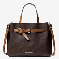 限新用户：MICHAEL KORS Emilia系列 女士老花拼色手提斜挎包