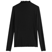 FANSILANEN 范思蓝恩 女士半高领打底衫 Z214279 黑色 S
