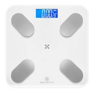 本博电子称体重秤家用精准充电款人体智能测脂肪体脂小型耐用家庭 珍珠白