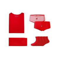 Hodo Men 红豆男装 鸿运系列 女童内衣裤套装 发热礼包2 红色 140cm