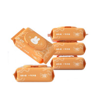 兔头妈妈 5系婴幼儿海藻糖手口专用湿巾 橙色 80抽*5包