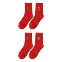 芬那丝 男士中筒袜套装 FNS2182803 恭喜发财款 2双装 红色