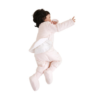 米乐鱼 排排队过马路系列 SD2108261455 婴幼儿夹棉可拆袖分腿睡袋 粉排排乐 120cm