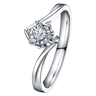 Darry Ring BELIEVE系列 WJ0052 女士初雪之吻18K白金钻石戒指 5分 SI H