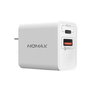 MOMAX 摩米士 UM13CN 手机充电器 USB-A/Type-C 20W+Type-C转Lightning 数据线 1.2m 白色