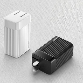 ZENDURE 征拓 SuperPort S3 二代 氮化镓充电器 双Type-C/USB-A 65W+Type-C转Lightning 60W 数据线 1m 白黑色