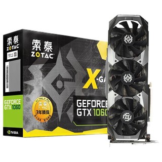 ZOTAC 索泰 GTX 1060 X-GAMING OC S3 显卡 6GB 黑色