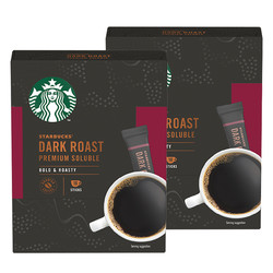 STARBUCKS 星巴克 咖啡速溶美式黑咖啡深度烘焙10条装*2盒 进口精品黑咖