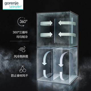 gorenje/古洛尼十字对开门冰箱一级能效变频节能风冷无霜家用557L