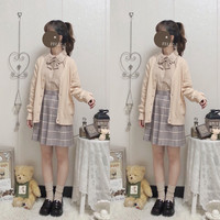 麻瓜星球 JK制服 纯色针织衫开衫 基础款