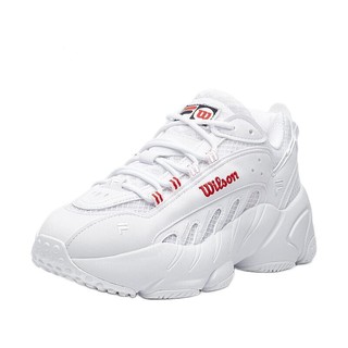 FILA 斐乐 HERITAGE-FHT系列 WILSON联名款 女子休闲运动鞋 F12W031133F-WT 白色 35.5