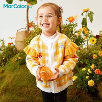 MarColor 马卡乐 女童简约格子开衫毛衣