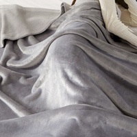 佳佰 毛毯 米粒绒小毯子披肩毯法兰绒夏季空调毯盖毯午睡毯 烟灰色 110*140cm