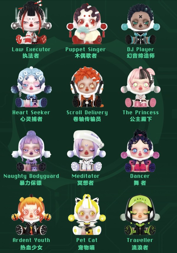 popmart泡泡玛特skullpanda夜之城系列盲盒公仔