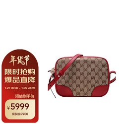 GUCCI 古驰 女包 女士红色帆布拼接相机包单肩斜挎包 449413 KY9LG 8606