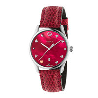 GUCCI 古驰 G-TIMELESS系列樱桃红珍珠贝母手表