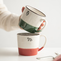 ROOTS GALLERIA 日本进口美浓烧动物创意复古咖啡杯子陶瓷可爱日式马克杯女生ins