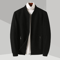 皮尔·卡丹 2021秋冬新款男式夹克纯色棒球领男式针织外套