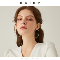 Daisy dream 纯银耳圈圆圈耳环女2021年新款潮韩国气质圆环形大圈圈款耳钉耳饰