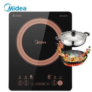 Midea 美的 C22-V1电磁炉套装4D防水哑光蓝盾微晶面板 8档火力点滑双控