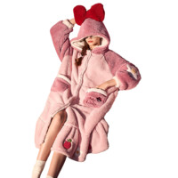 GUKOO 果壳 X 迪士尼 女士珊瑚绒睡袍 TEST200825YYL01 水粉色 XS