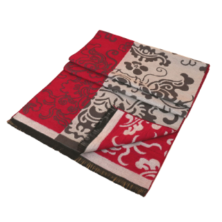 wensli 男女款桑蚕丝围巾 红灰 180*30cm【报价 价格