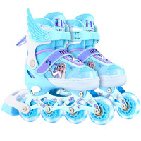 迪士尼溜冰鞋儿童女童全套装男中大童旱冰鞋小孩初学者滑冰轮滑鞋