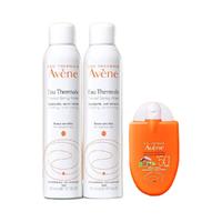 Avene 雅漾 护肤套装 (舒泉调理喷雾300ml*2+抗光老防晒小金刚30ml)