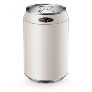 嘉佰特（JABERT） 室内电动智能感应垃圾桶家用欧式自动翻盖不锈钢客厅厨房卫生间 9L米白色可乐型-电池款
