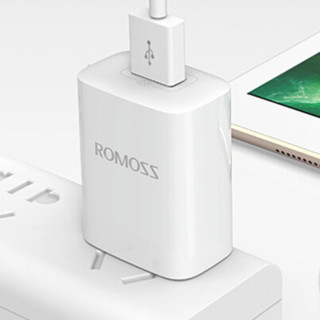 ROMOSS 罗马仕 TK10S 手机充电器 USB-A 10.5W+CB12 Lightning 2A 数据线 1m 白色