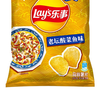 Lay's 乐事 马铃薯片 老坛酸菜鱼味 70g*8袋