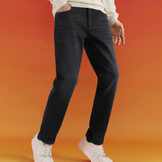 PEACEBIRD MEN 太平鸟男装 蓄热黑科技系列 男士牛仔长裤 BWHAB4616 黑色 2XL