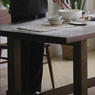JIMULIANGZUO 及木良作 实木餐桌 1.8m 黑胡桃木款