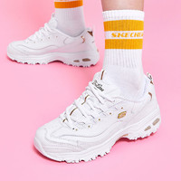 SKECHERS 斯凯奇 Skechers斯凯奇女鞋2022年春季 D'lites时尚熊猫鞋厚底增高缓震运动鞋休闲鞋11931-WGD