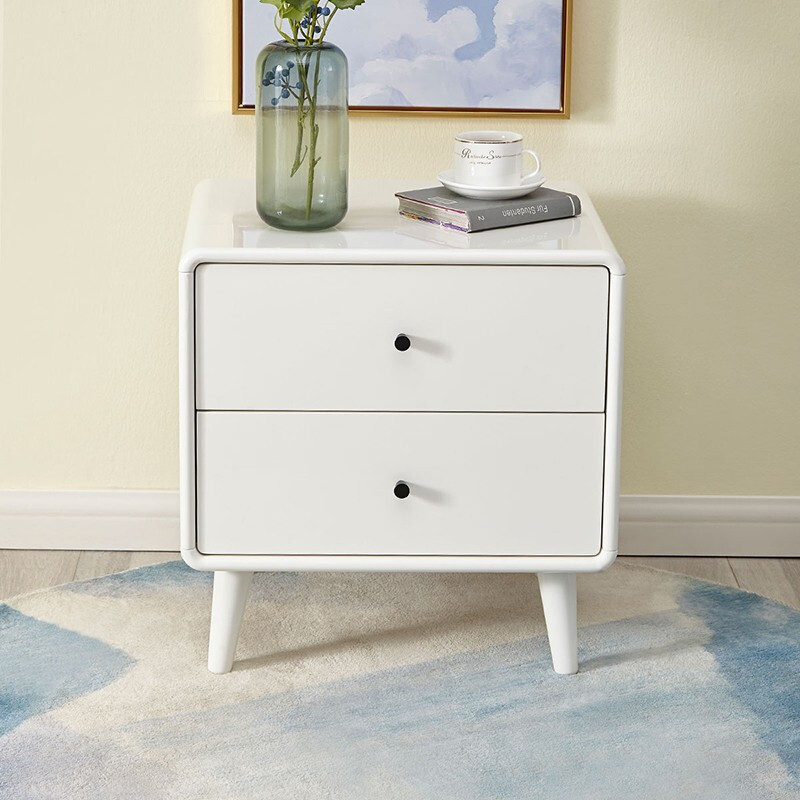 quanu 全友 126326c 实木床头柜 亮白色