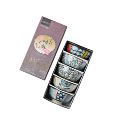 墨色 日式碗（4.5英寸）5个礼盒装