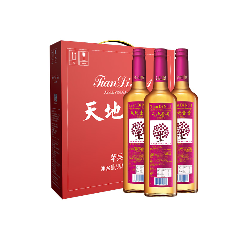 天地壹号 苹果醋饮料 650ml*4瓶