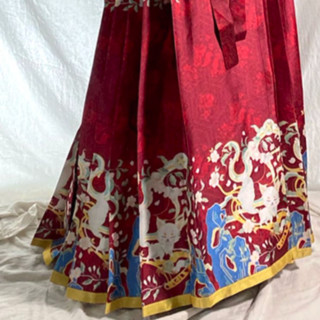 墨子研 明制汉服 女士方领对襟比甲中衣马面裙 MZY-073 白色+红色 S