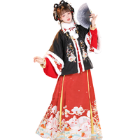 曹州莘月 明制汉服 寒冬腊月 女士方领对襟短袄中衣马面裙 036 黑色+红色 M