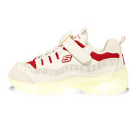 SKECHERS 斯凯奇 冰灯系列 Ice D'lites 女童休闲运动鞋 虎年限定版 317006L/NTRD 自然色/红色 30码