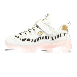 SKECHERS 斯凯奇 冰灯系列 Ice D'lites 女童休闲运动鞋 虎年限定版 317006L/WGD 奶白色/金色 32码