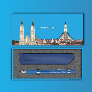 STAEDTLER 施德楼 925系列 925 35-05 自动铅笔 天空蓝 0.5mm 单支装+笔袋 蓝色 单个装