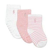 RALPH LAUREN Ralph Lauren Baby Girls 3-Pack Cushioned Crew Socks