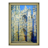 雅昌 克劳德·莫奈 Claude Monet《正午阳光下的鲁昂大教堂》63x89cm 油画布 宫廷金木框