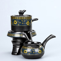 唐仙 陶瓷泡茶神器茶具中式石磨旋转出水自动家用套装功夫茶壶茶杯配件