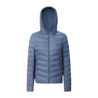 YALU 雅鹿 女士连帽短款羽绒服 YE701V05780 灰蓝色 XXL