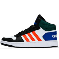 adidas NEO Hoops 2.0 Mid 男子休闲运动鞋 GY5891 白/黑/绿/蓝/橙色 40.5