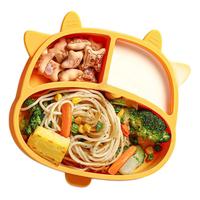 富光 RRWS1028-600 儿童硅胶餐盘 奶牛款 黄色