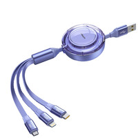 PISEN 品胜 Type-C/Lightning/Micro-B 6A 数据线 TPE 1.2m 风韵紫